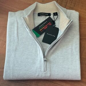Dunning Men's Light Gray Zip-Up Sweater